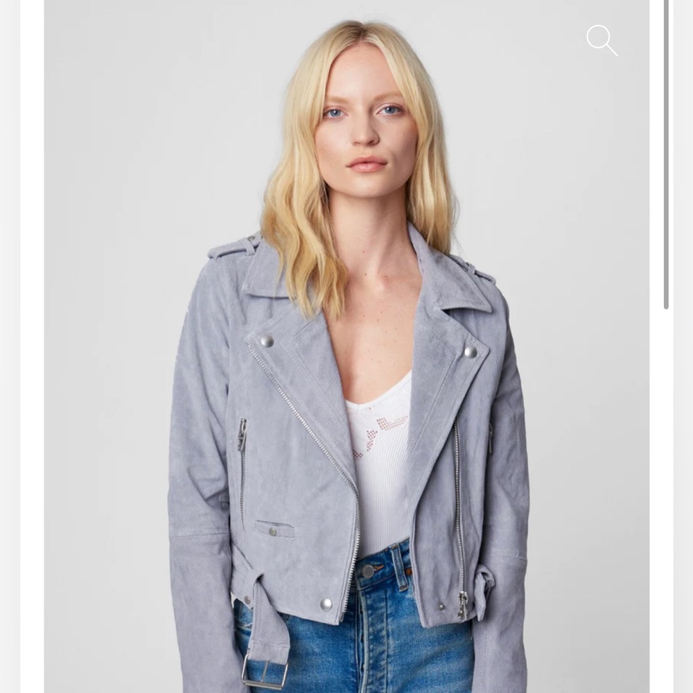 Blank NYC Suede Moto Jacket | Size Small | Grey